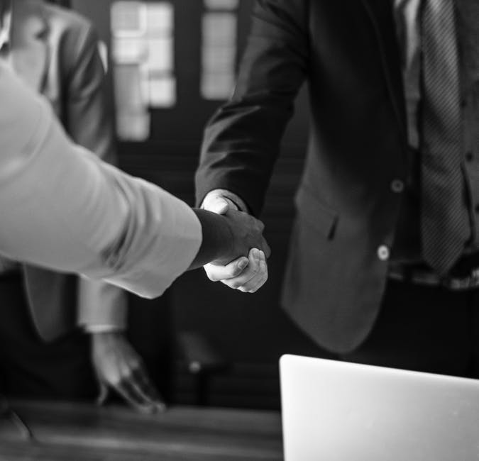 Customer Oriented Business Shake Hands Black and White